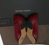 Bottega Veneta Almond Leather Flats in Burgundy