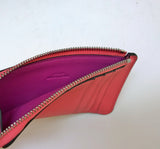 Loewe Paula's Ibiza Card Case Zipper Wallet Pink Leather with Rhinestones