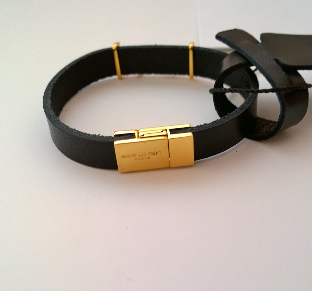 Ysl wide leather bracelet - Saint Laurent - Men | Luisaviaroma