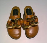 JW Anderson Chain Loafers Slippers in Tan Leather