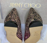 Jimmy Choo Romy Glitter Flats Candyfloss White Sand Pink Silver