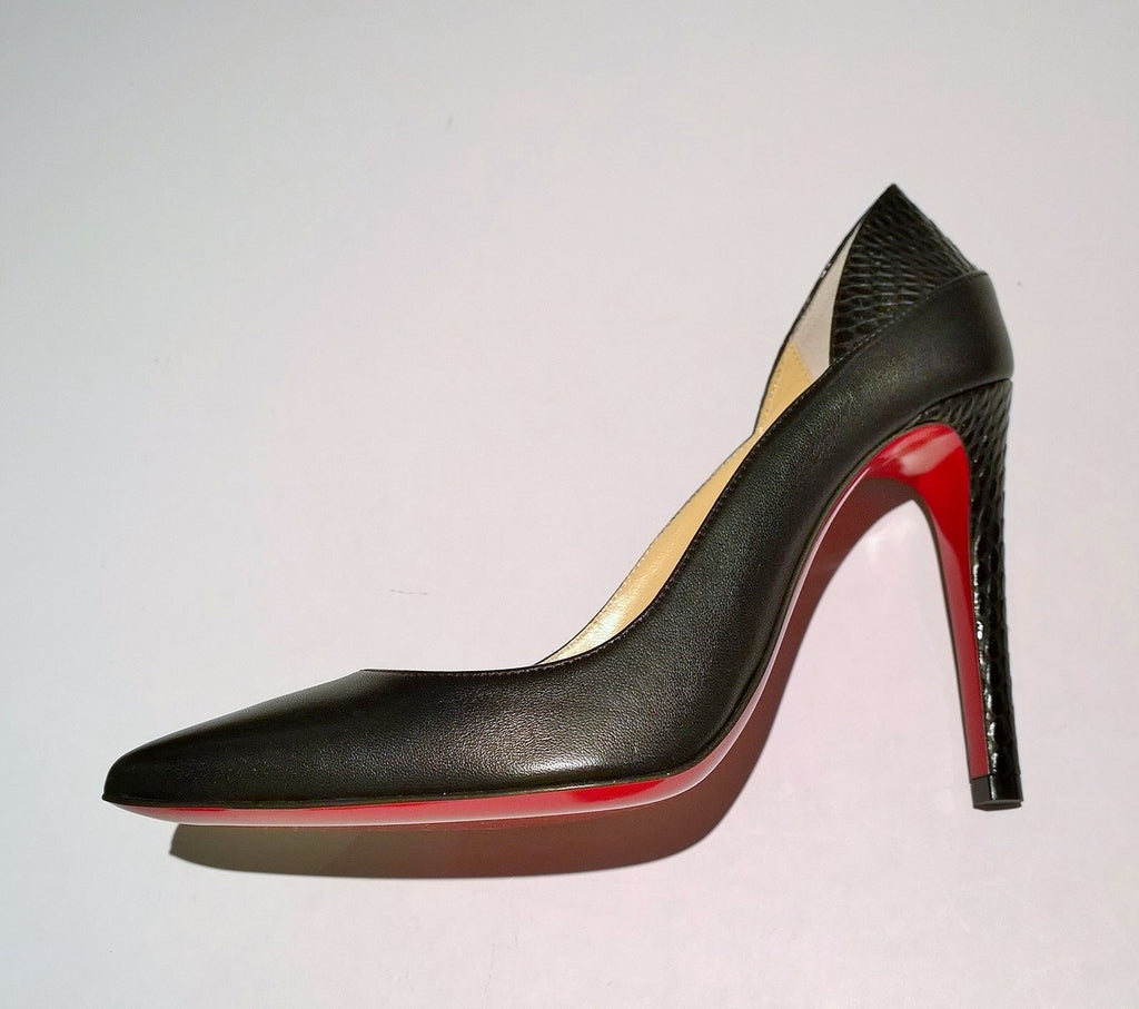 Løfte optager Frosset Christian Louboutin Maastrict 100 Black Leather Heels – AvaMaria