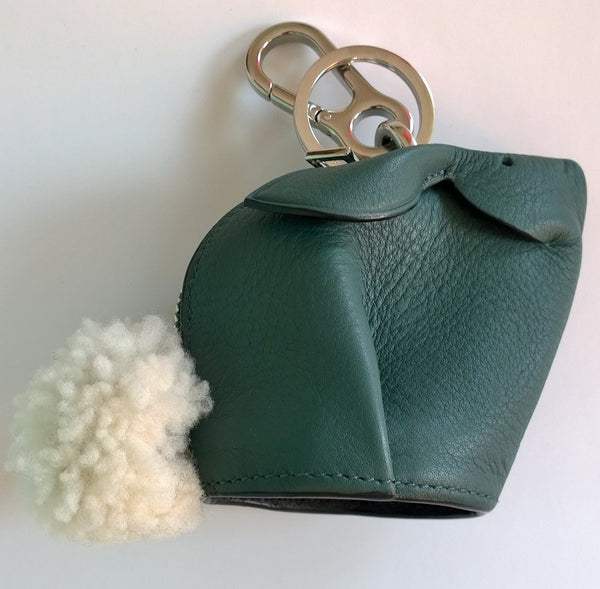 Loewe Bunny Bag Charm with Shearling Tail Rabbit Coin Purse