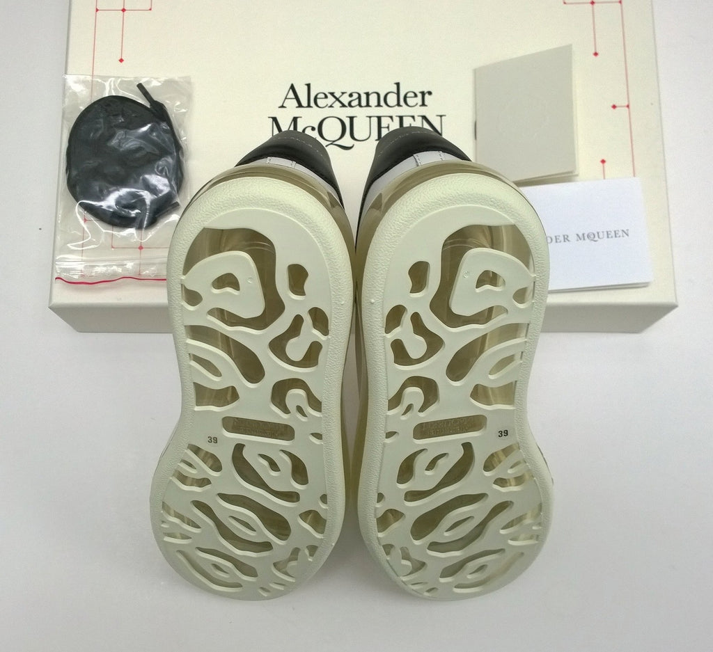 Alexander McQueen Oversized Sneakers in White Leather with Rose Sole P –  AvaMaria