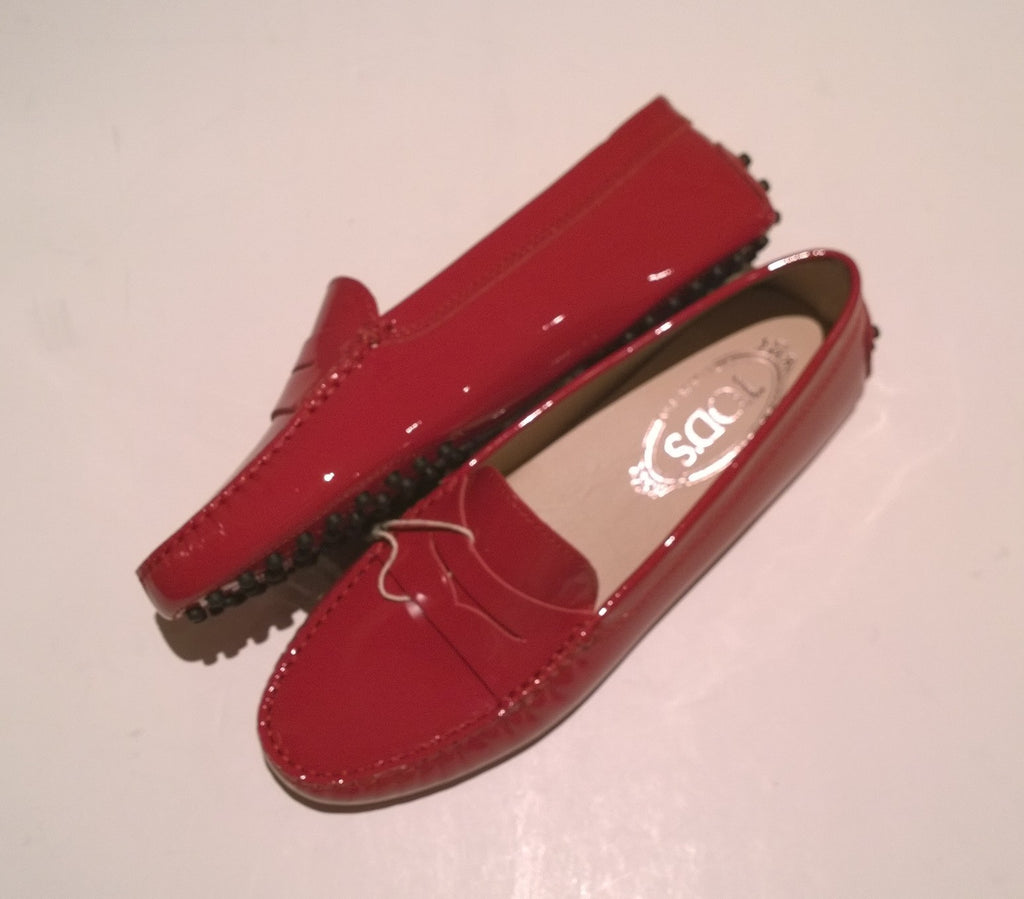 Tod#39;s logo-plaque leather loafers - Red