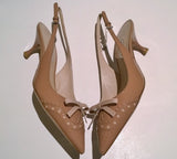 Miu Miu Bicolor Patent Leather Slingback Bow Heels