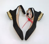 Nicholas Kirkwood Casati Pearl Black Suede Ankle Strap Shoes Flats