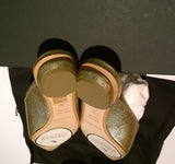 Nicholas Kirkwood Beya Slippers new in box loafers flats Platino Gold metallic leather