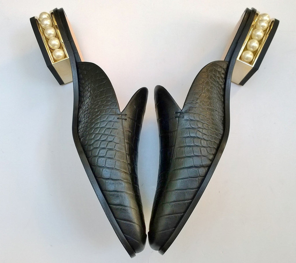 Nicholas Kirkwood Casati Embellished Loafers in Black Leather — UFO No More