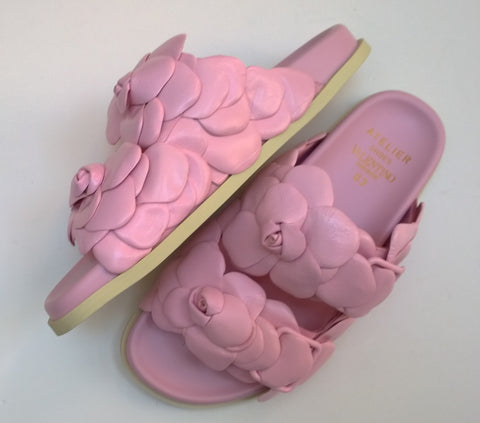 Valentino Garavani Atelier 03 Rose Edition Rosa Flower Petals Slides Sandals