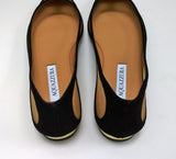Aquazzura Amal Black Suede and Mesh Cutout Flats Pointy Shoes NIB