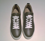 Chloé Lauren Sneakers in Dark Forest Moss Green Leather Trainers Lace Up Chloe