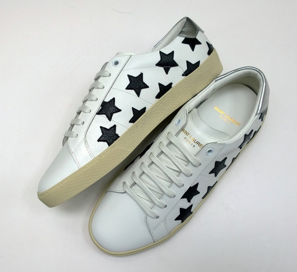 Saint Laurent White Calfhair Star Sneakers Womens Sz 38.5 | eBay