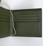 Valentino Garavani Rockstud Men's Wallet Black Leather with Army Green Billfold
