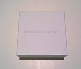 Manolo Blahnik Hangisi Leather Belt with Rhinestone Buckle in Metallic Dark Silver Pewter