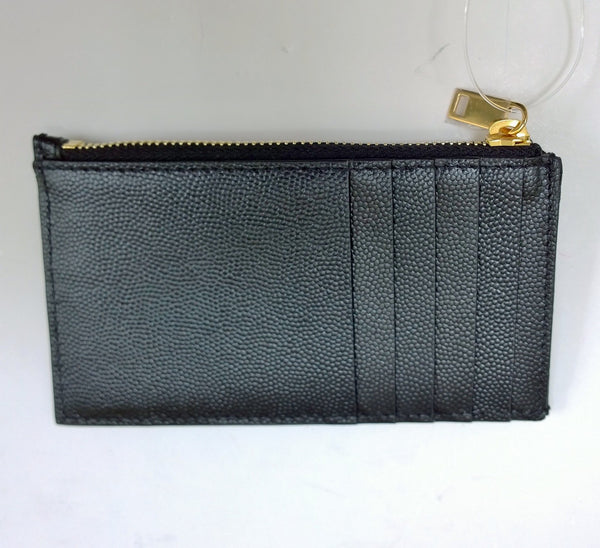 Saint Laurent Monogram YSL Card Wallet Black Case Zip Fragment