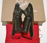 Christian Louboutin Contrevent 100 Black Stretch Nappa Leather Ankle Boots Heels Platform