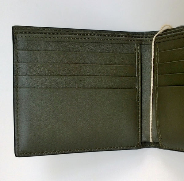 Valentino Garavani Rockstud Men's Wallet Dark Green Grey Leather