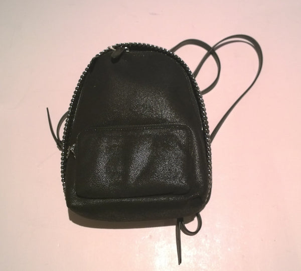 Stella McCartney Falabella Black Silver Chain Backpack Bag