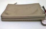 Christian Louboutin Citypouch Studded Taupe Fungo Leather Studs Clutch Wrist Strap Bag