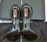 Saint Laurent Opyum 110 Black Leather Sandals YSL Ankle Strap Heels