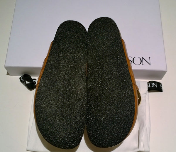 JW Anderson Chain Loafers Slippers in Tan Leather