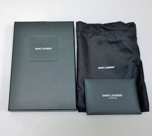 Saint Laurent Monogram YSL Card Wallet Black Case Zip Fragment