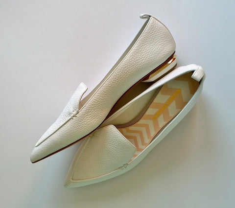 Nicholas Kirkwood Beya Loafers in White Leather Flats