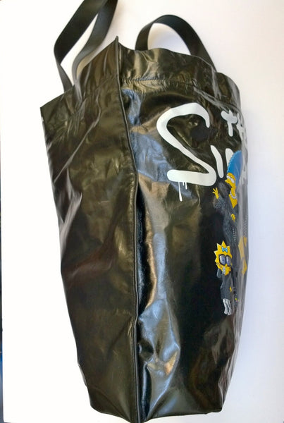 Balenciaga x Simpsons Black Leather Tote Bag Handbag