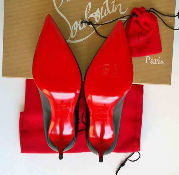 Christian Louboutin Kate 85 Black Leather Heels