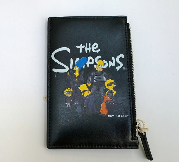 Balenciaga x Simpsons Card Wallet Black Leather Case