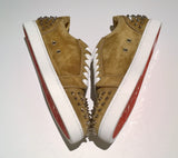 Christian Louboutin Vieira 2 Orlato Veau Fennec Suede Sneakers with Silver Spikes Trainers
