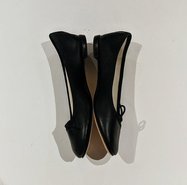 Repetto Black Leather Ballerina Flats BB Cendrillon Ballet Shoes