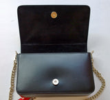 Christian Louboutin Zoomi Black Leather Gold Studs Chain Bag