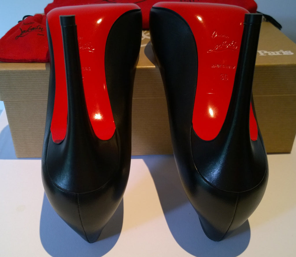 Christian Louboutin Pigalle 100 Black Leather Heels Sale New Shoes –  AvaMaria