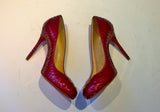 Christian Louboutin Fifi 100 Crystal Lamé Dark Pink Heels Shoes Sale Pumps Discount