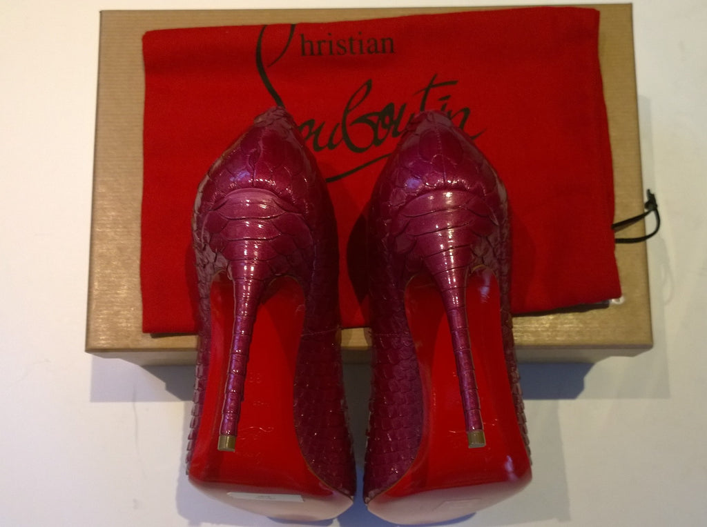 Soldat Falde sammen opføre sig Christian Louboutin Fifi 100 Crystal Lamé Dark Pink Heels Shoes Sale P –  AvaMaria
