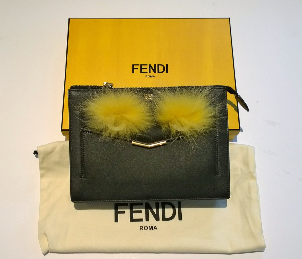 Fendi Monster Leather Clutch Bag (SHG-26144) – LuxeDH