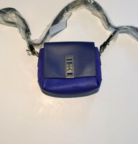 Proenza Schouler Elliot Crossbody Bag in Blue Leather and Suede