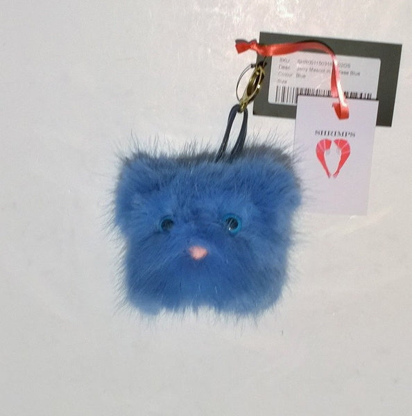 Shrimps Blue Faux Fur Jerry Mascot Keyring Bag Charm Sale
