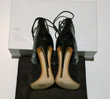 Nicholas Kirkwood Lace Up Suede Patent and Metallic Leather Heels New Discount Shoes
