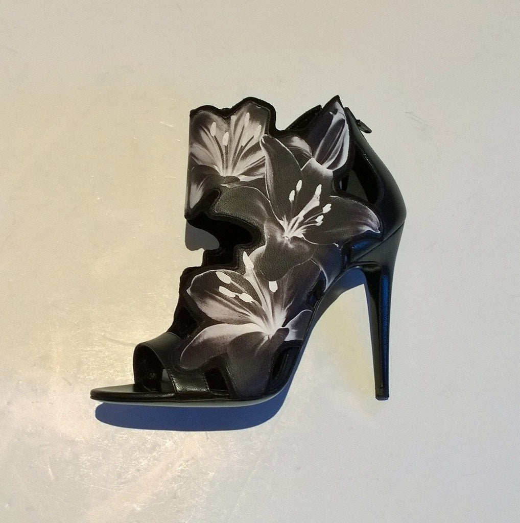 Pierre Hardy Black and White Laser Cut Lily Sale Heels Discount