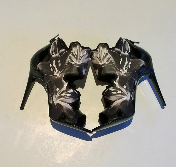 Pierre Hardy Black and White Laser Cut Lily Sale Heels Discount Shoes