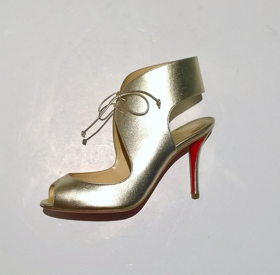 Christian Louboutin フラットシューズ ゴールド Christian Louboutin Super Calakala Metallic Red Sole