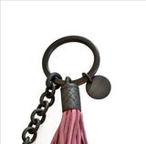 Bottega Veneta Intrecciato Tassels Key Ring Pink Leather Bag Charm