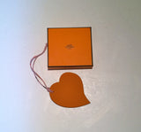 Hermès Petit H Leather Heart Charm with Silk Cord Bag Charm Large