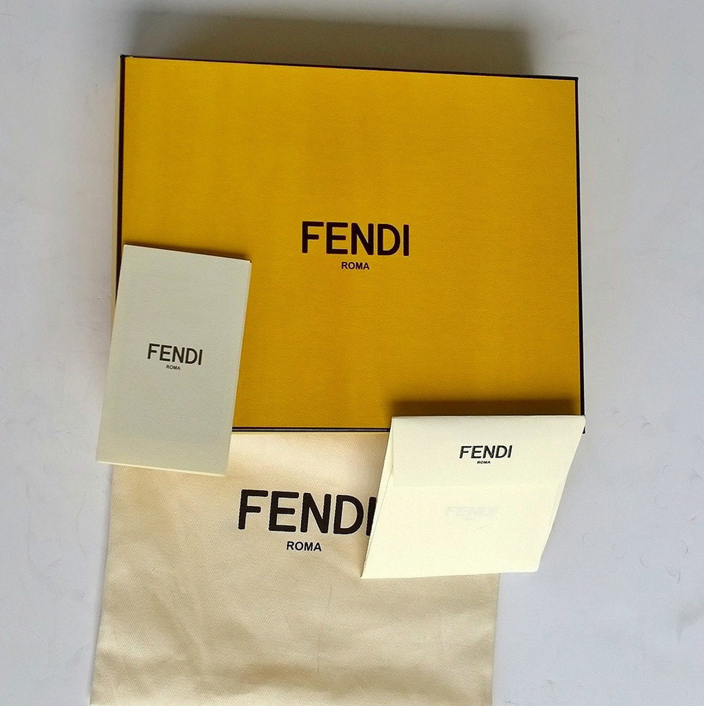 FENDI Fur,Leather,Metal Handbag Charm Brown,Multi-color,Yellow monster