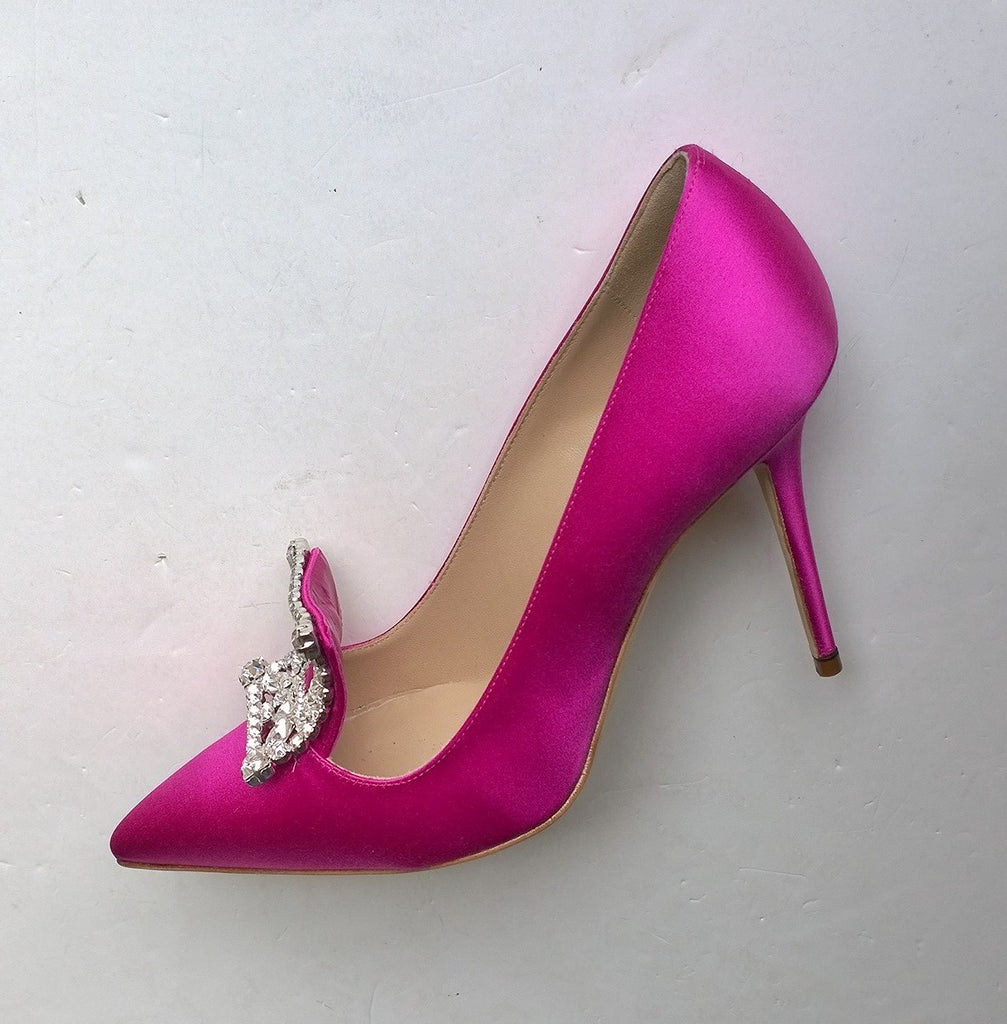 Women's Fuchsia High Heels Shoes | Turquoise Women's Shoes | Leather  Wedding Pumps - Pumps - Aliexpress
