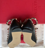 Valentino Garavani Rockstud Flats in Black Leather discount shoes