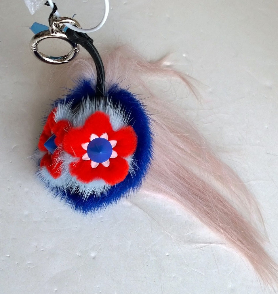 Fendi Cherry Fur Bag Charm - Blue Keychains, Accessories - FEN260755